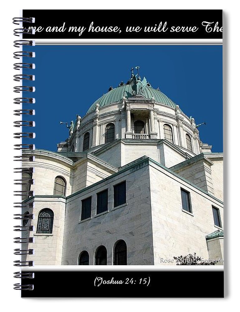 Our Lady Of Victory Basilica Spiral Notebook featuring the photograph Our Lady of Victory Basilica with Bible Quote by Rose Santuci-Sofranko