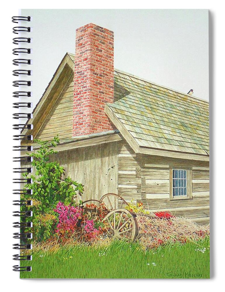 Pioneer Spiral Notebook featuring the painting Our Rural Heritage by Conrad Mieschke