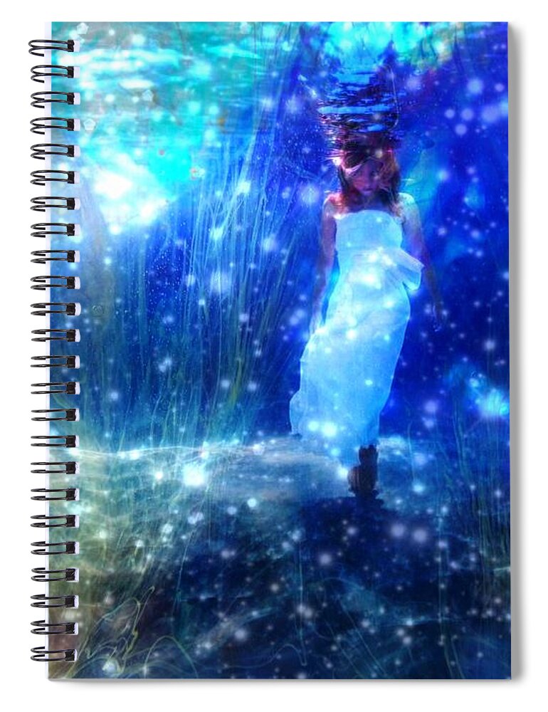 Out Of The Blue Spiral Notebook featuring the digital art Out of the Blue by Lilia S