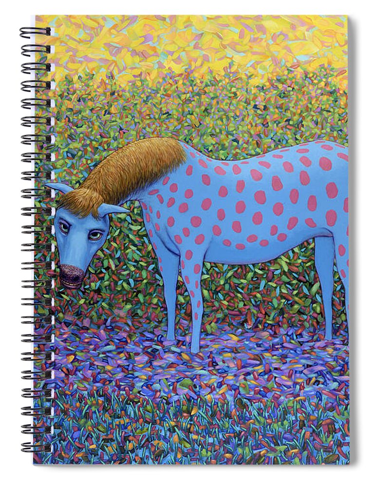 Horse Spiral Notebook featuring the painting Out of the Pasture by James W Johnson