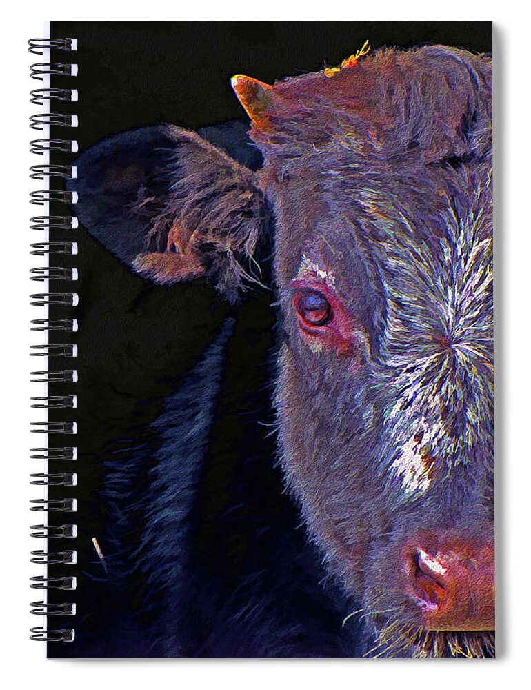 Bovine Spiral Notebook featuring the photograph Out to Lunch by Lynda Lehmann