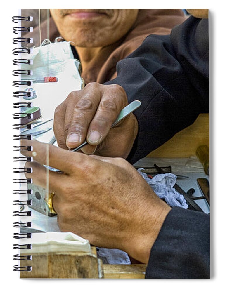 Asian Spiral Notebook featuring the photograph Outdoor repair of clockwork by Patricia Hofmeester