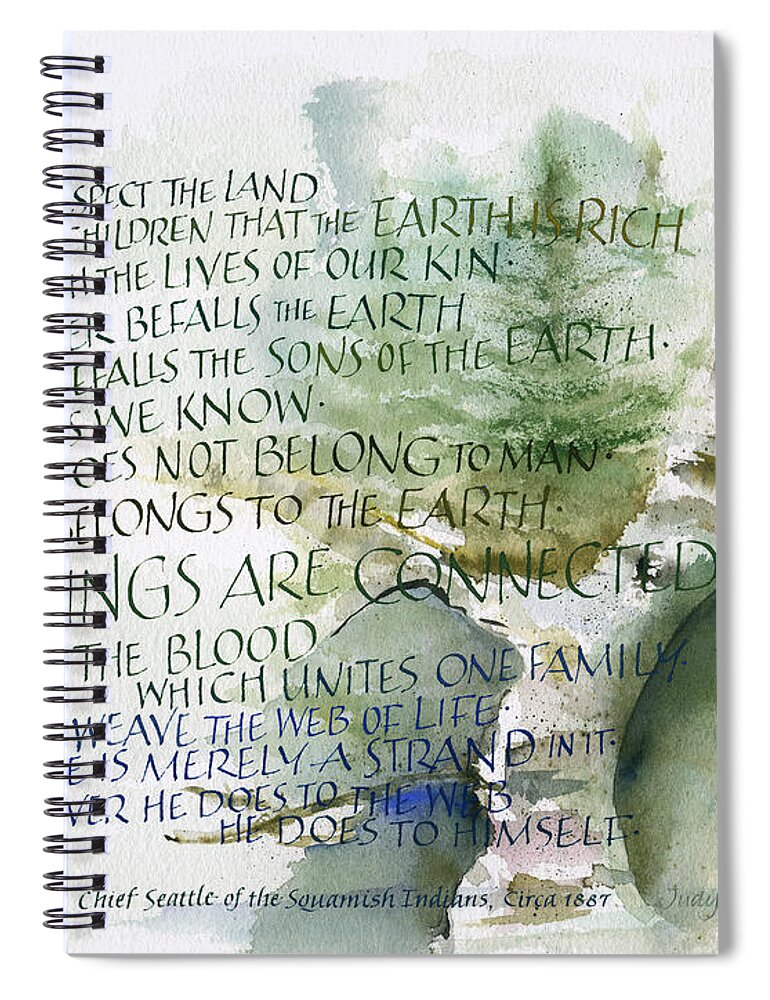 Chief Seattle Spiral Notebook featuring the painting Outdoor Spirit by Judy Dodds