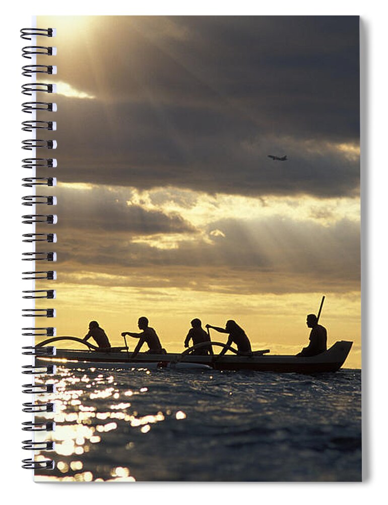 Beam Spiral Notebook featuring the photograph Outrigger Canoe by Vince Cavataio - Printscapes