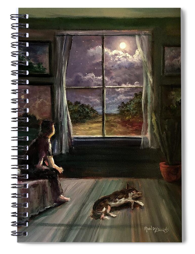 Outside Spiral Notebook featuring the painting Outside the Window. Inside the Soul. by Rand Burns