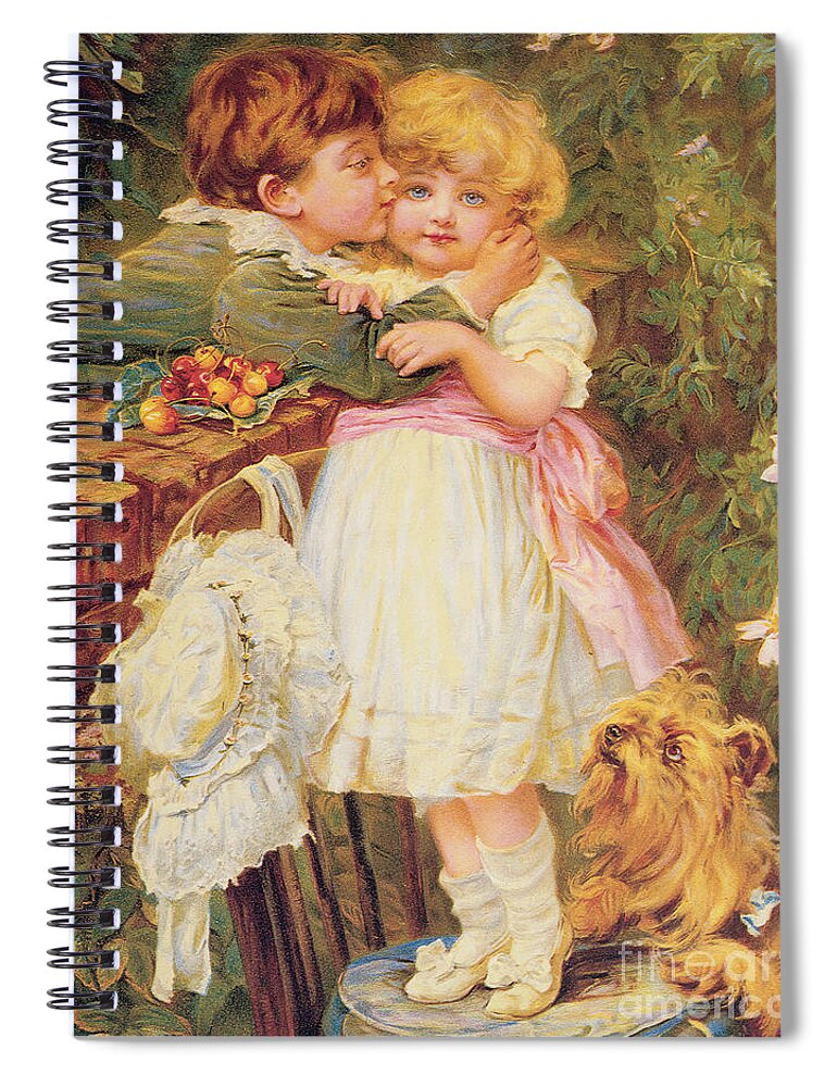 Over Spiral Notebook featuring the painting Over the Garden Wall by Frederick Morgan