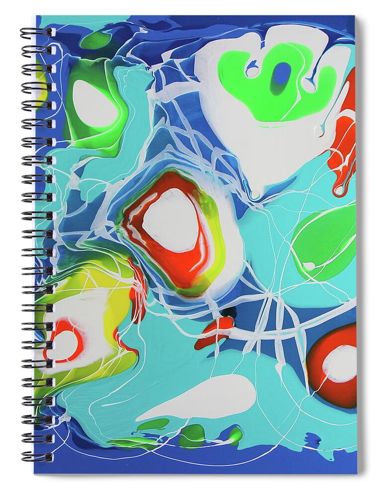 Blue Spiral Notebook featuring the painting Over the Moon by Madeleine Arnett