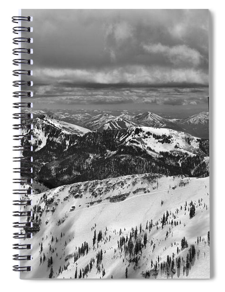 Snowbird Spiral Notebook featuring the photograph Overlooking Mineral Basin In Black And White by Adam Jewell