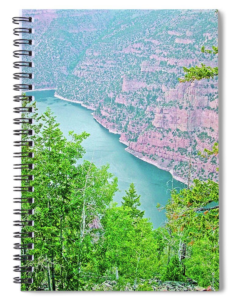 Overlooking Red Canyon In Flaming Gorge National Recreation Area Spiral Notebook featuring the photograph Overlooking Red Canyon in Flaming Gorge National Recreation Area, Utah by Ruth Hager