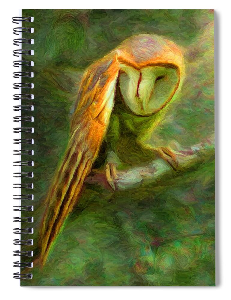 Owl Spiral Notebook featuring the digital art Owl 1 by Caito Junqueira