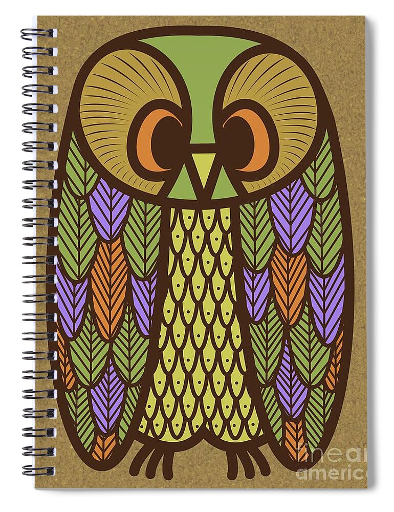 Owl Spiral Notebook featuring the digital art Owl 2 by Donna Mibus