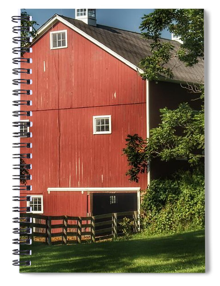 Barn Spiral Notebook featuring the photograph 0035 - Oxford's Big Red I by Sheryl L Sutter