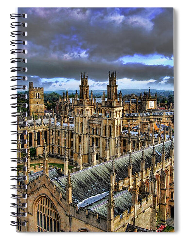 Oxford Spiral Notebook featuring the photograph Oxford University - All Souls College by Yhun Suarez