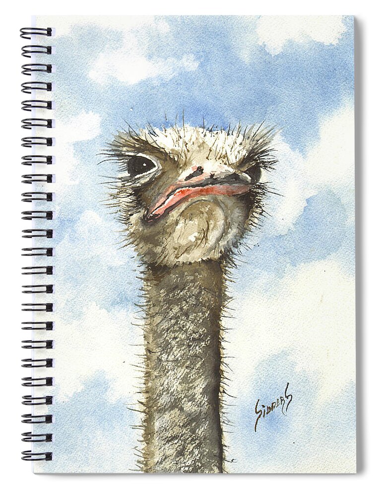 Bird Spiral Notebook featuring the painting Ozzie by Sam Sidders