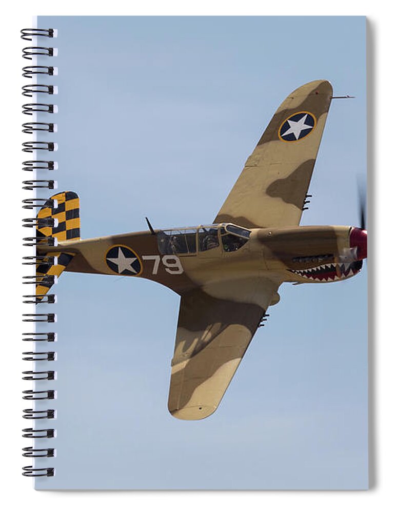 P-40 Spiral Notebook featuring the photograph P-40 Desert Camo by John Daly
