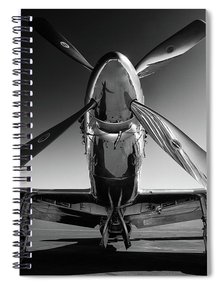 P51 Spiral Notebook featuring the photograph P-51 Mustang by John Hamlon
