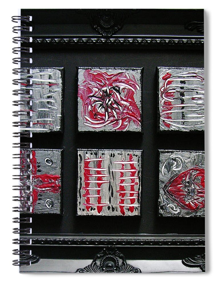 Acryl Painting Spiral Notebook featuring the painting P2P-6 gently black by KUNST MIT HERZ Art with heart