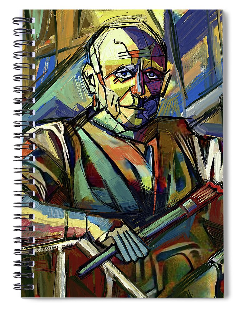 Pablo Picasso Spiral Notebook featuring the mixed media Pablo Picasso by Russell Pierce
