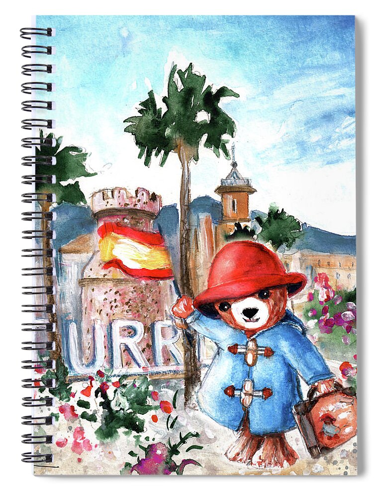 Go Teddy Spiral Notebook featuring the painting Paddington Arrival In Spain by Miki De Goodaboom