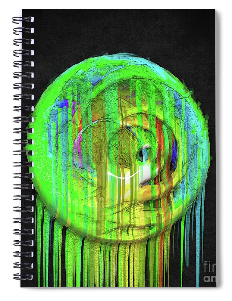 Three Dimensional Spiral Notebook featuring the digital art Paint Meets Gravity by Phil Perkins