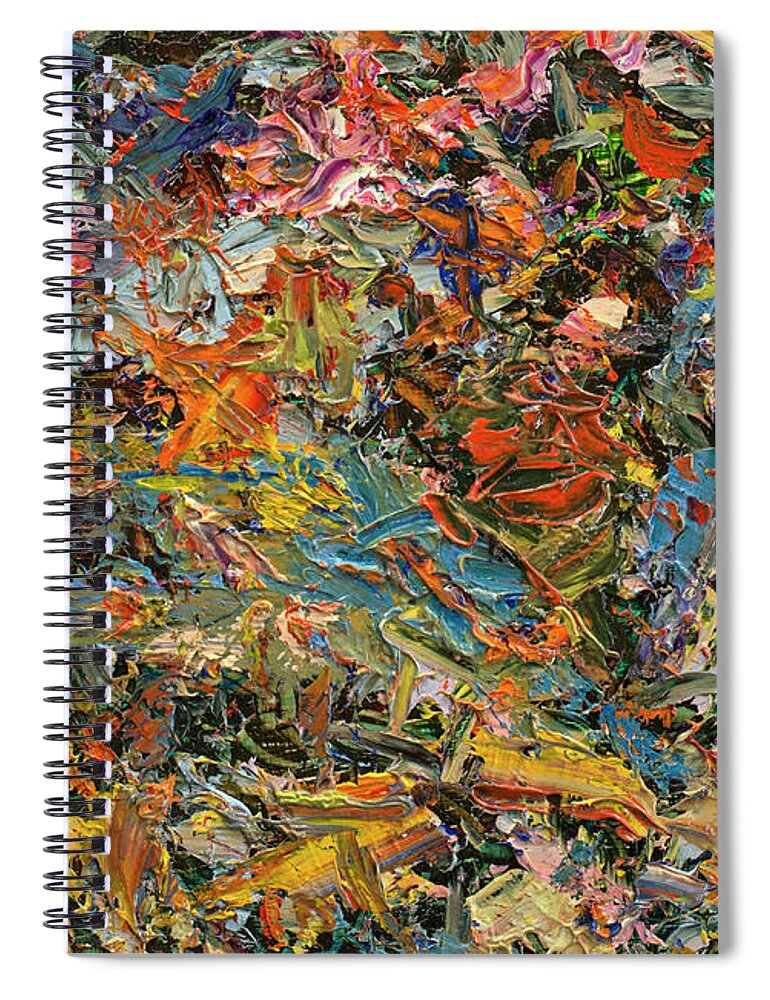 Abstract Spiral Notebook featuring the painting Paint number 35 by James W Johnson