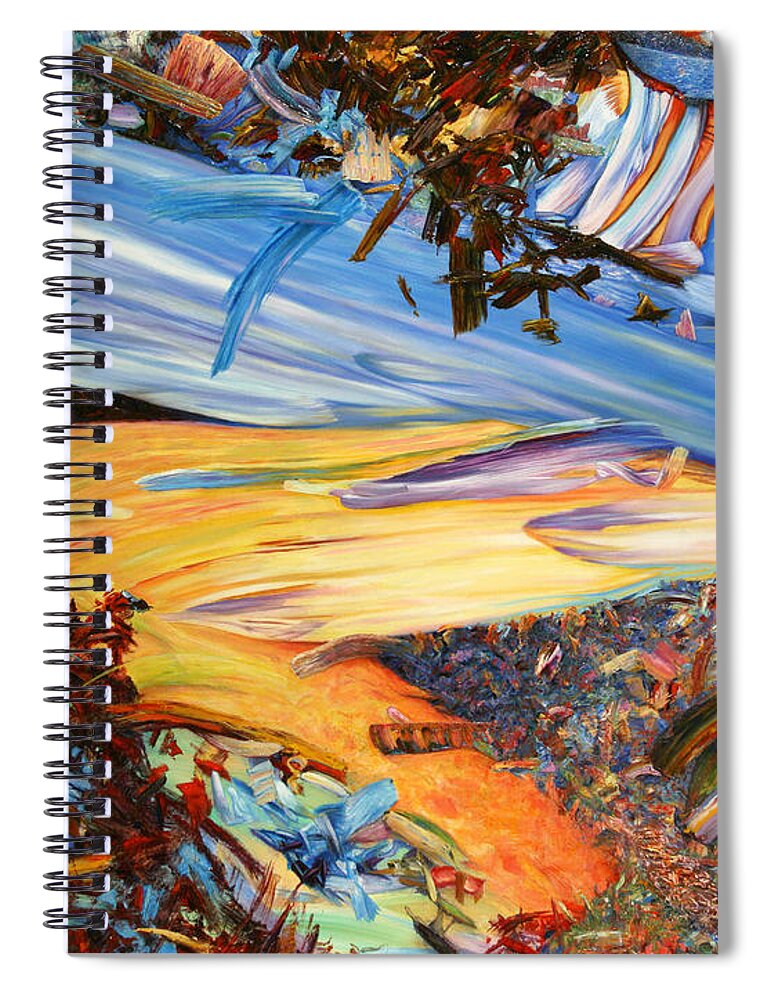 Abstract Spiral Notebook featuring the painting Paint number 38 by James W Johnson