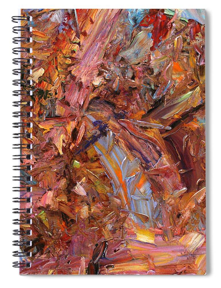 Abstract Spiral Notebook featuring the painting Paint number 43b by James W Johnson