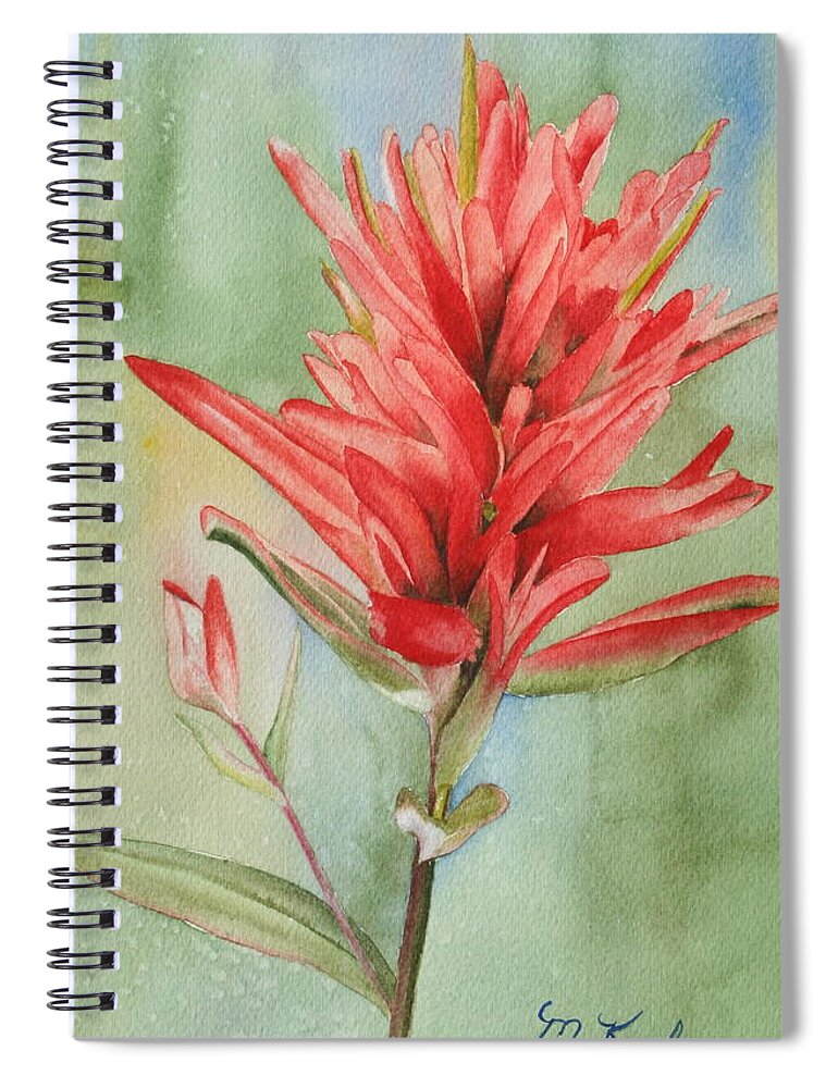 Flower Spiral Notebook featuring the painting Paintbrush Portrait by Marsha Karle