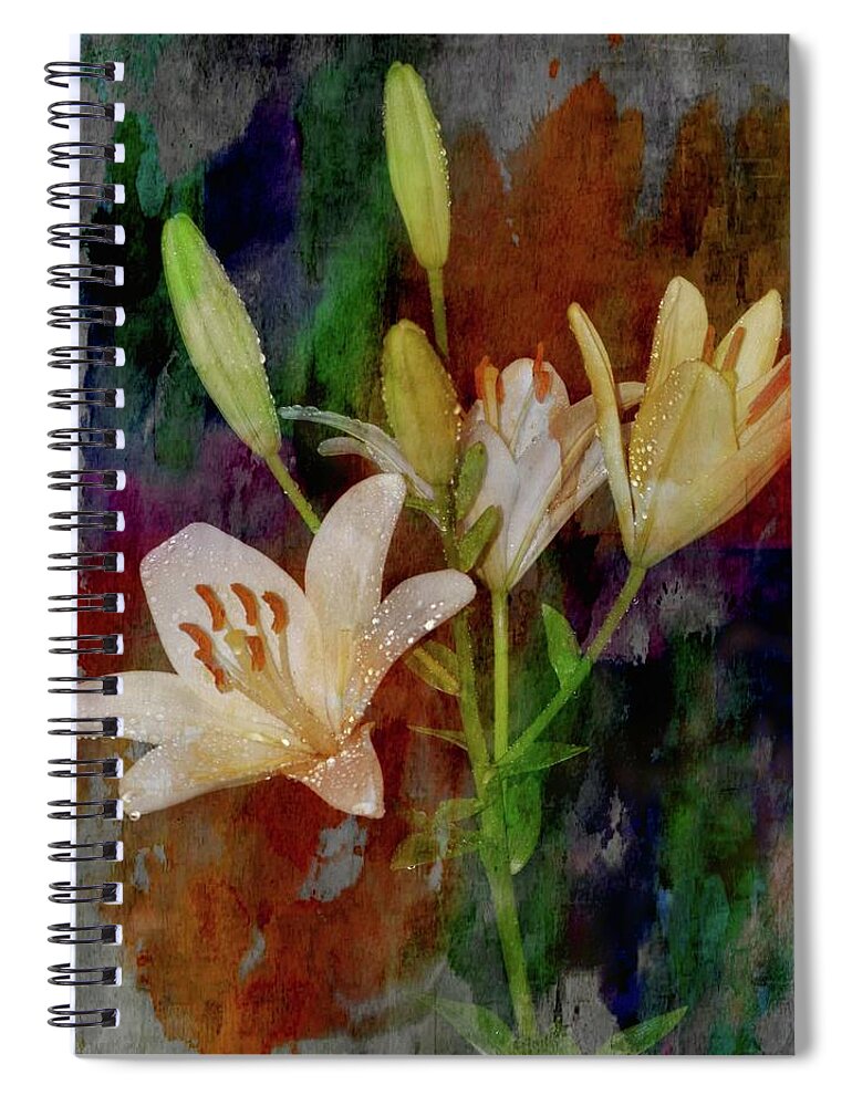 Lilies.lily Spiral Notebook featuring the photograph Painted Lilies by Sheri McLeroy