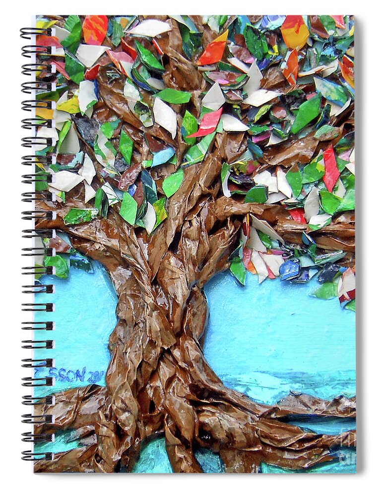 Tree Spiral Notebook featuring the painting Painters Palette Of Tree Colors by Genevieve Esson