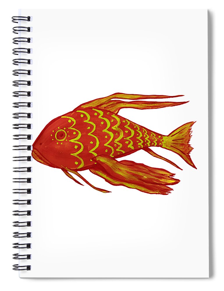 Painting Spiral Notebook featuring the digital art Painting Red Fish by Piotr Dulski