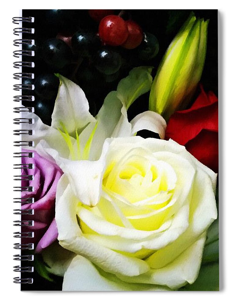 Painting Spiral Notebook featuring the digital art Digital Painting Rose Bouquet Flower Digital Art by Delynn Addams
