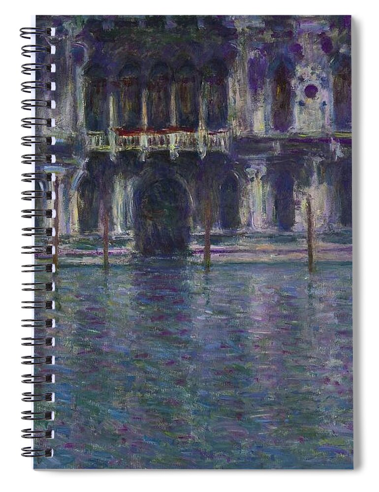 Claude Monet Spiral Notebook featuring the painting Palazzo Contarini by Claude Monet