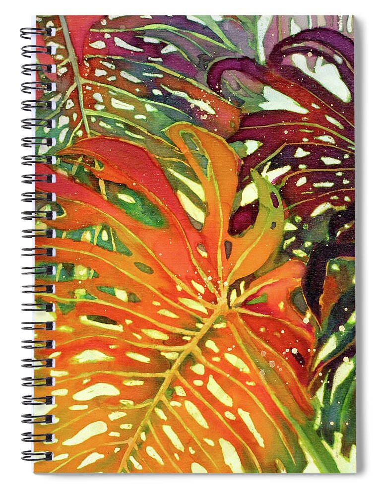 Palm Leaves Spiral Notebook featuring the painting Palm Patterns 2 by Deborah Younglao