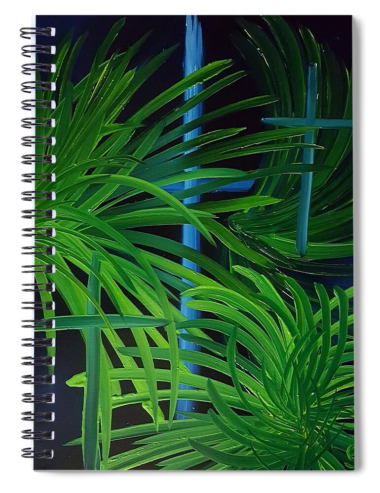 Palm Sunday Spiral Notebook featuring the painting Palm Sunday   18 by Cheryl Nancy Ann Gordon