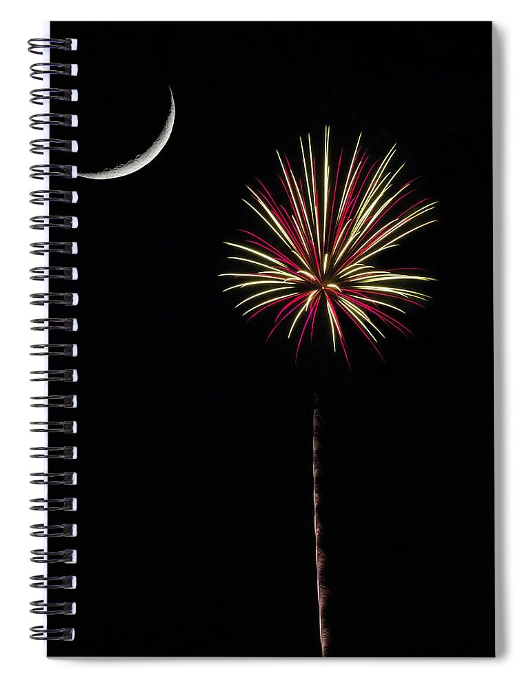 Fireworks Spiral Notebook featuring the photograph Palmetto Fireworks by David Palmer