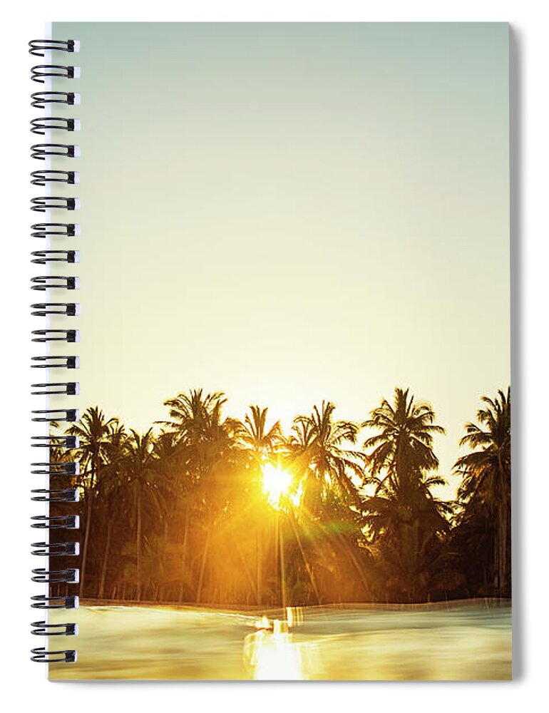 Surfing Spiral Notebook featuring the photograph Palms And Rays by Nik West