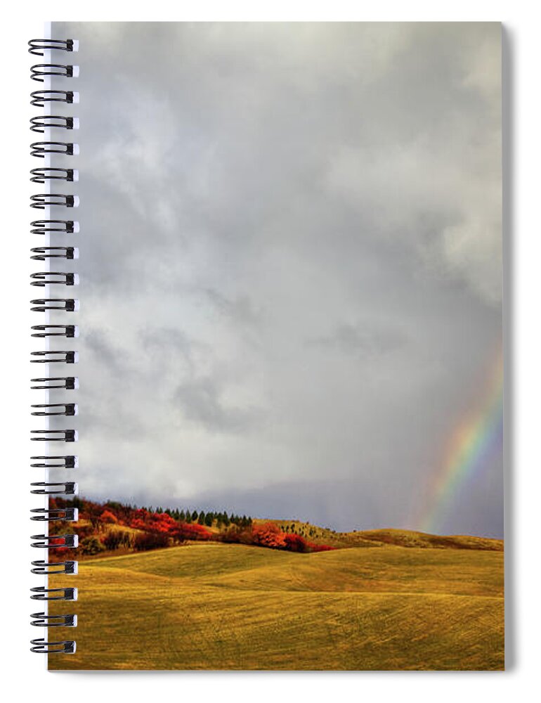 Palouse Rainbow Spiral Notebook featuring the photograph Palouse Rainbow by David Patterson
