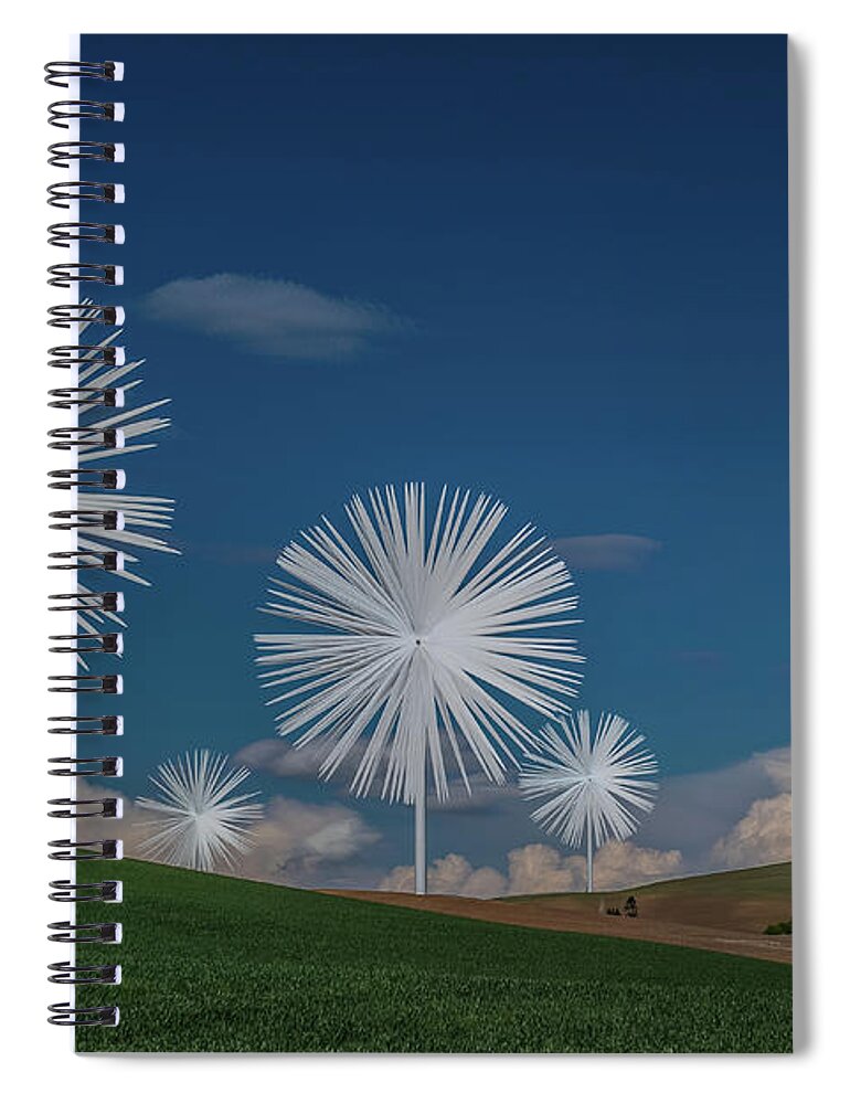 Palouse Washington Spiral Notebook featuring the photograph Palouse Wind Turbines by Paul Freidlund