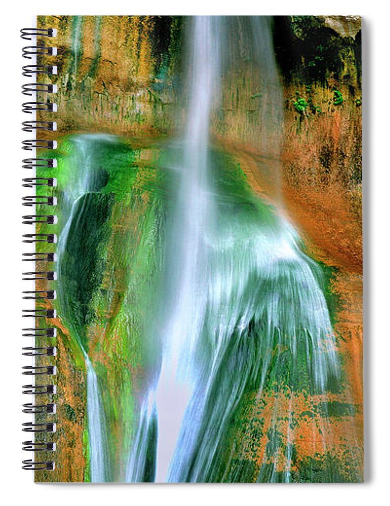 Utah Landscape Spiral Notebook featuring the photograph Panorama Lower Calf Creek Falls Escalante NM Utah by Dave Welling