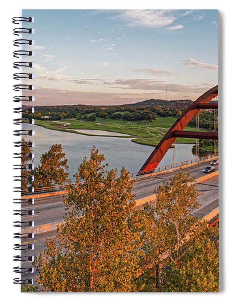 Percy Spiral Notebook featuring the photograph Panorama of Lake Austin and Texas Hill Country from Highway 360 Overlook - Austin Texas by Silvio Ligutti