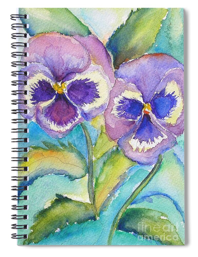Pansy Spiral Notebook featuring the painting Pansies by Patricia Piffath