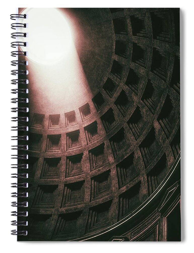 Pantheon Spiral Notebook featuring the photograph Pantheon Light by Lawrence Knutsson