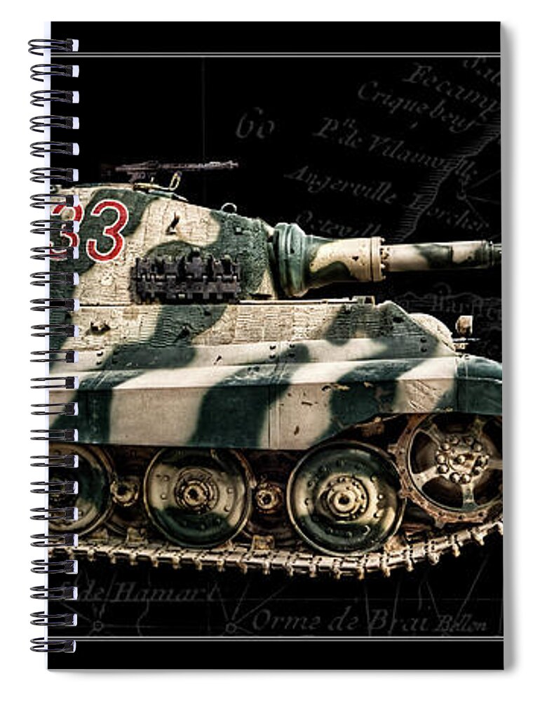 Panzer Vi Spiral Notebook featuring the photograph Panzer Tiger II Side BK BG by Weston Westmoreland