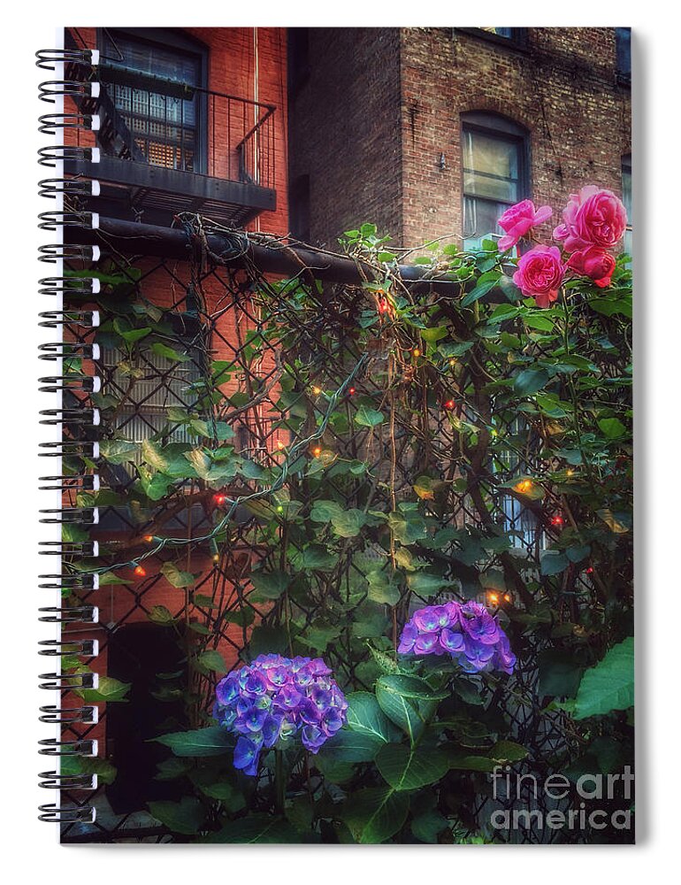 Roses Spiral Notebook featuring the photograph Paradise by the Backyard Gate - City Garden by Miriam Danar