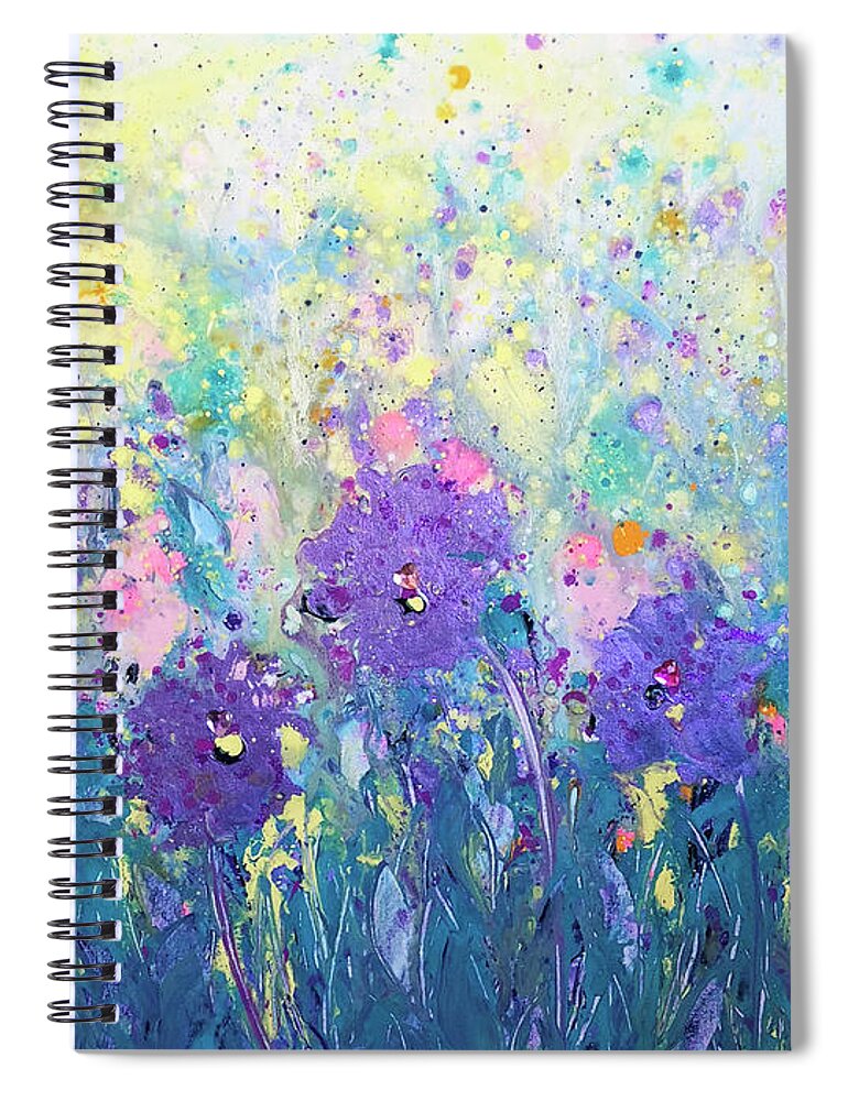 Painting Spiral Notebook featuring the painting Paradise Gardens by Gina De Gorna
