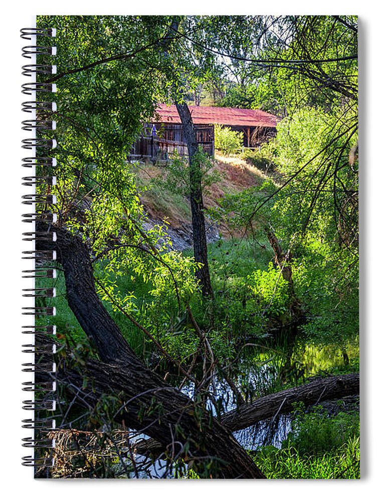 Ghost Town Spiral Notebook featuring the photograph Paramount Ranch Horse Stable by Gene Parks