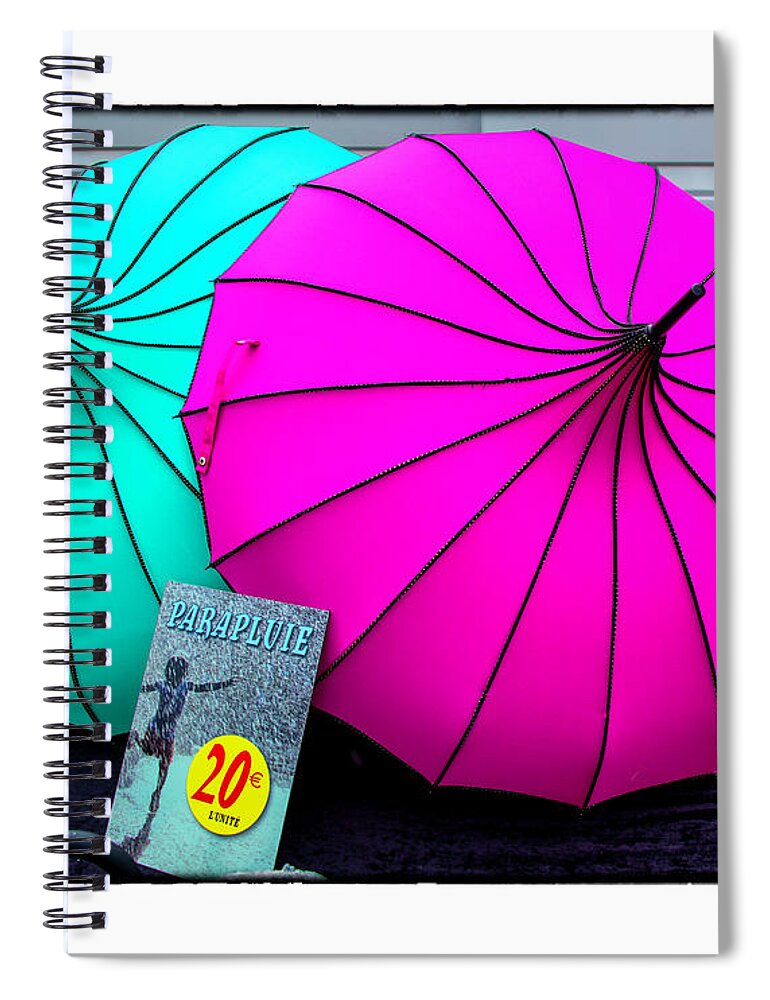 Umbrella Spiral Notebook featuring the photograph Parapluie by R Thomas Berner