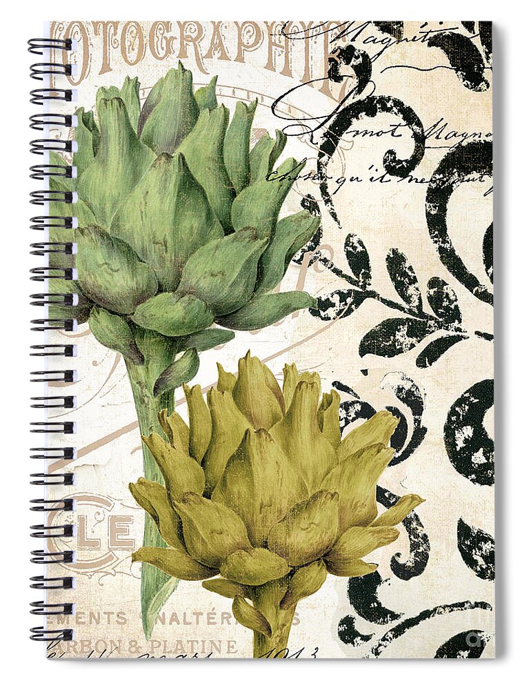 Artichokes Spiral Notebook featuring the painting Paris Artichokes by Mindy Sommers