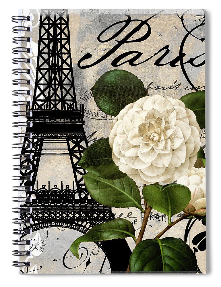 Paris Spiral Notebook featuring the painting Paris Blanc I by Mindy Sommers